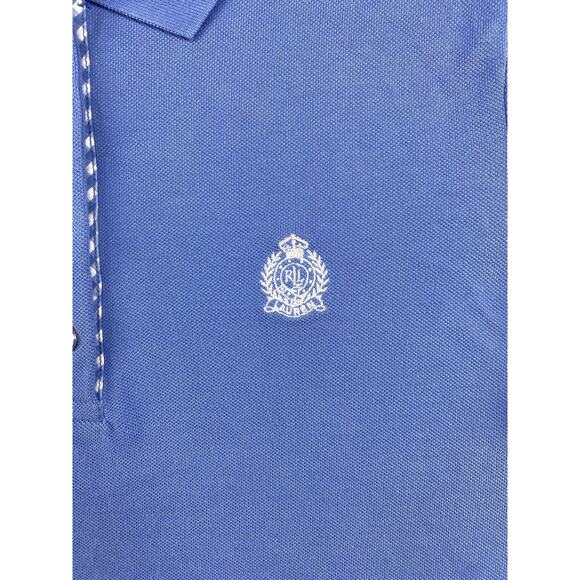 Lauren Ralph Lauren Polo Shirt Women Large Blue Button Golf Golfer Active - Picture 2 of 11